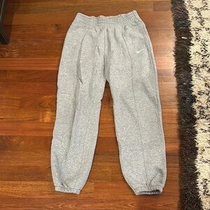 Nike Gray Youth Fleece Joggers with Swoosh